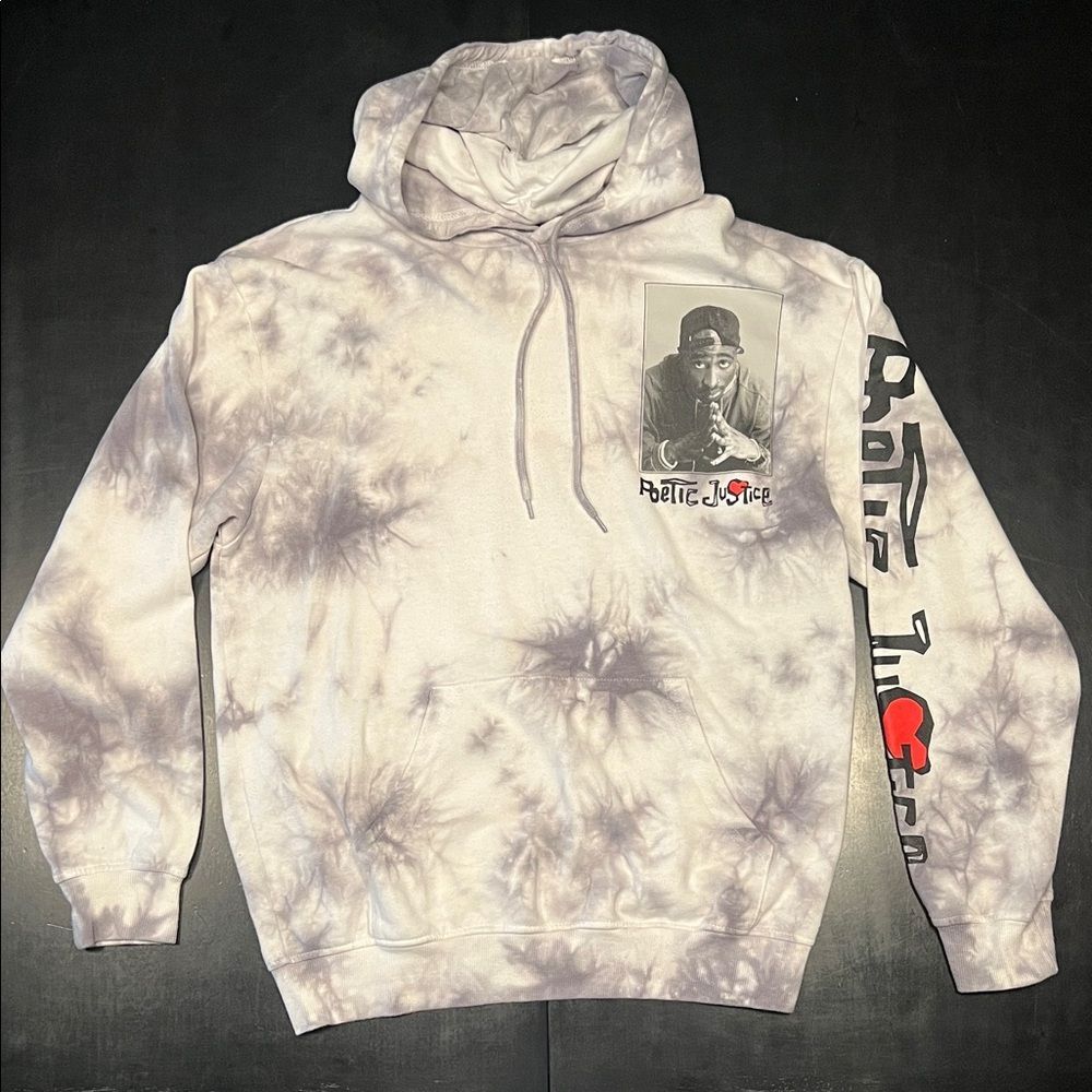 Chemistry Black and White Tie-Dye Hoodie with Graphic Print